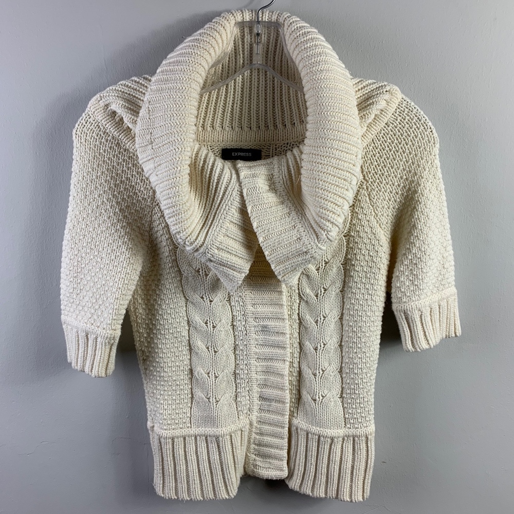 Express | Cream Knit Cowl Sweater